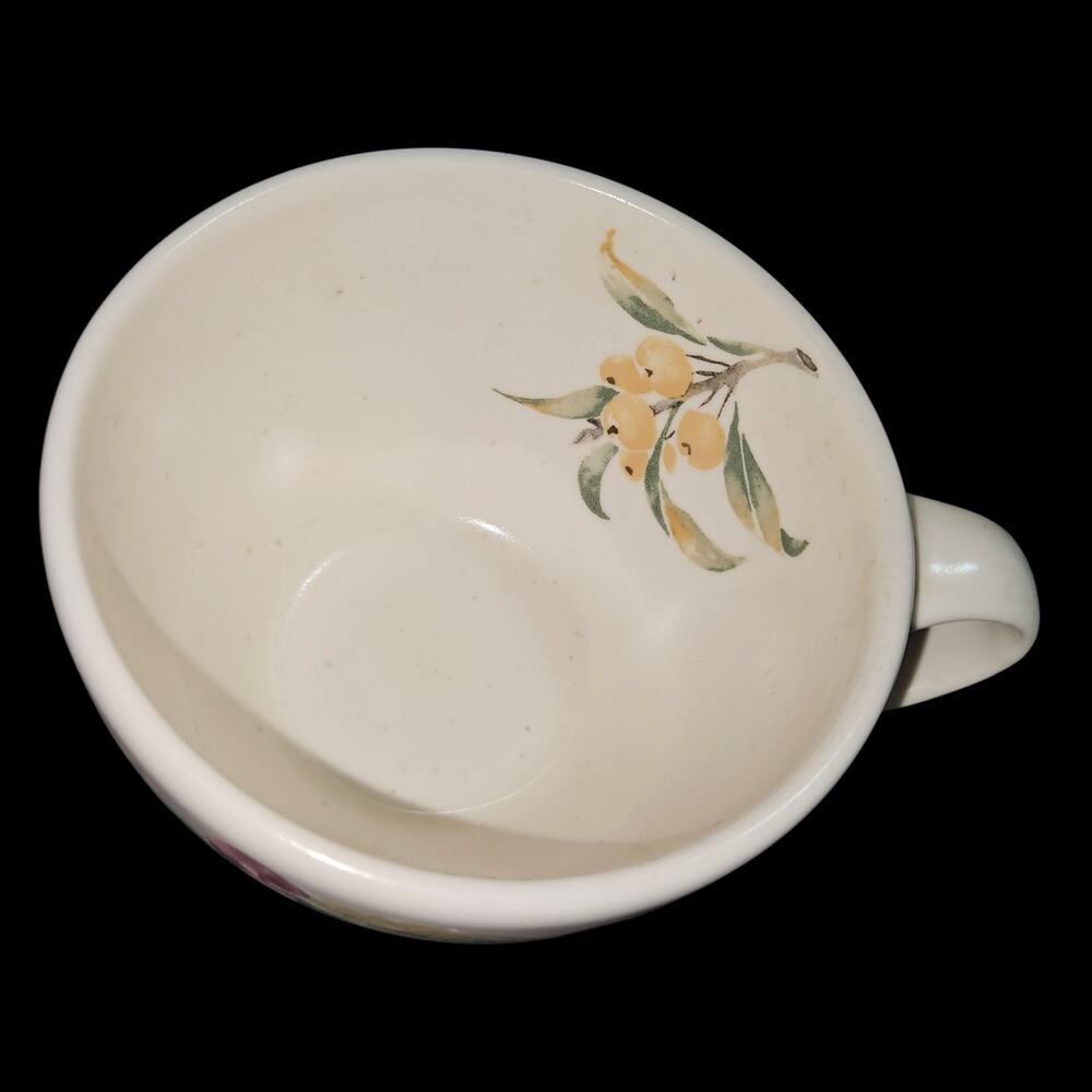 Pfaltzgraff Jamberry Coffee Mugs Set of 4 Vintage Stoneware Berry Farmhouse